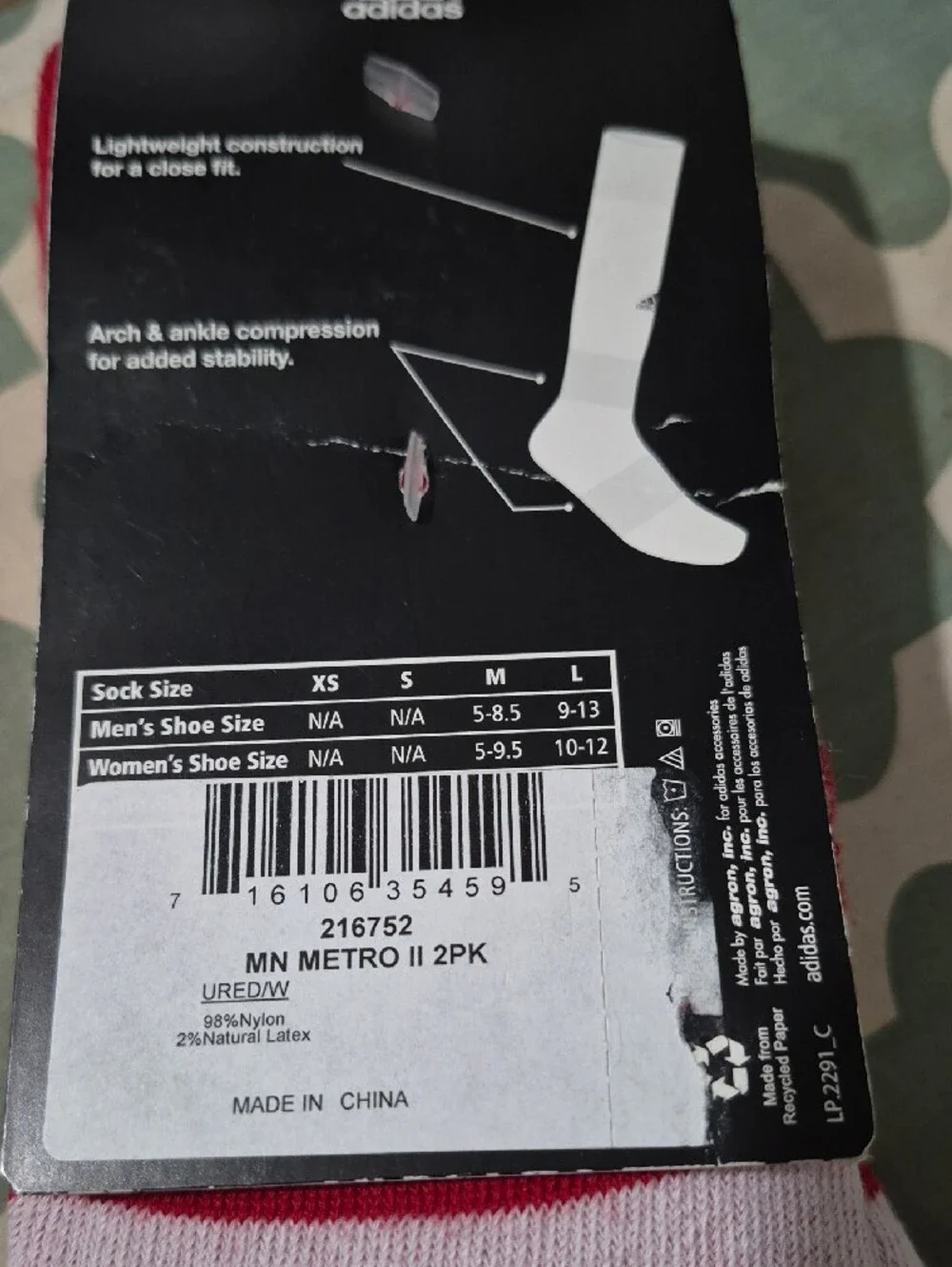 adidas Men’s Red Athletic Soccer Socks - 2 Pair